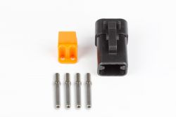 Haltech DTP-06-4S Male Deutsch Black Connector 25Amp Plug and Pins